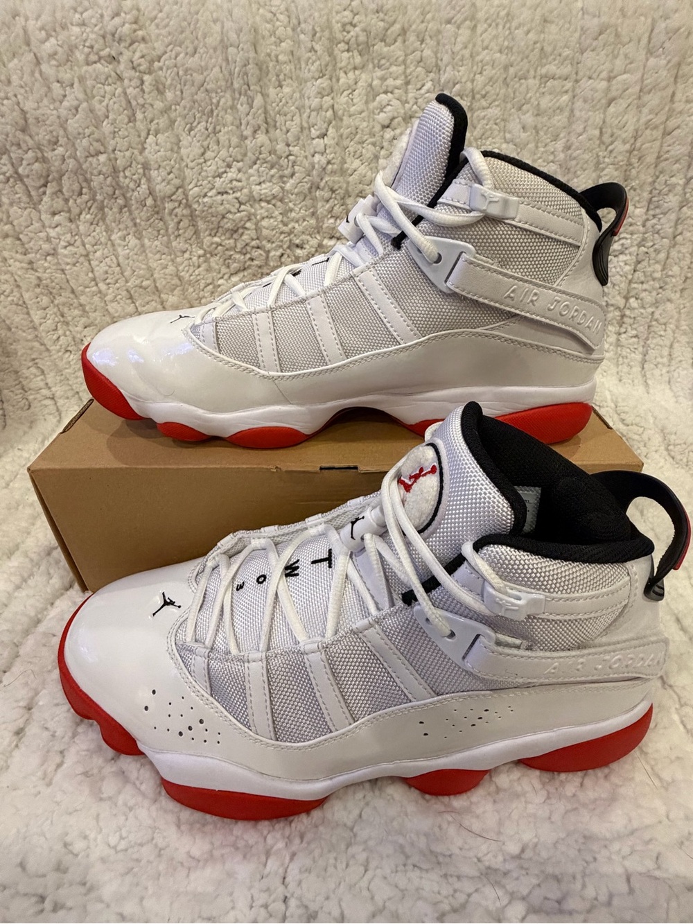 Nike Air Jordan 6 Rings White University Red Black Men’s Size 11